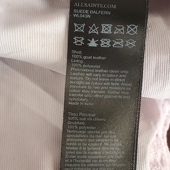 All Saints Suede Balfern Moto Jacket WL043N - Picture 3 of 6